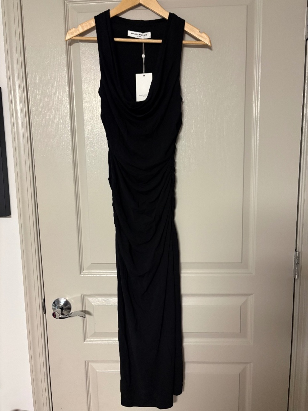 Amanda Uprichard Ruched Black Dress